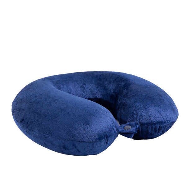 Milano Decor Memory Foam Travel Neck Pillow With Clip Cushion Support Soft Blue Pillows