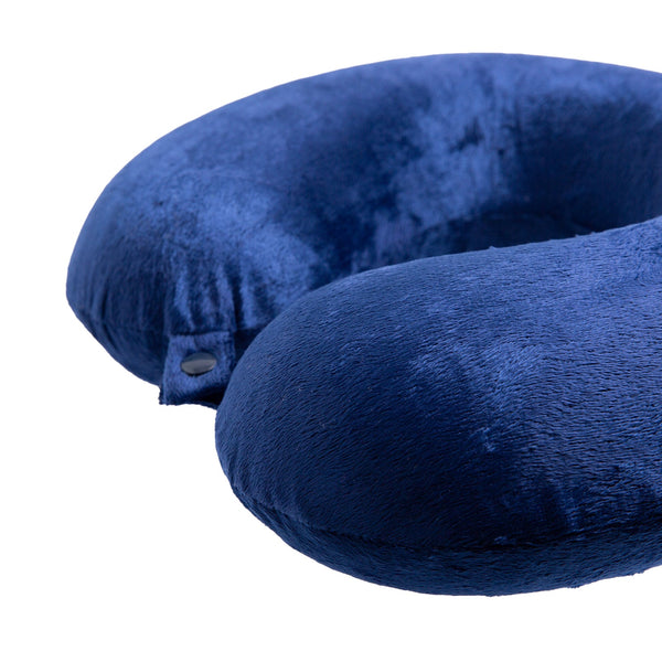 Milano Decor Memory Foam Travel Neck Pillow With Clip Cushion Support Soft Blue Pillows