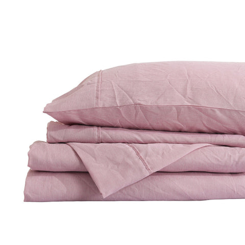 Royal Comfort Flax Linen Blend Sheet Set Bedding Luxury Breathable Ultra Soft King Mauve Sheets