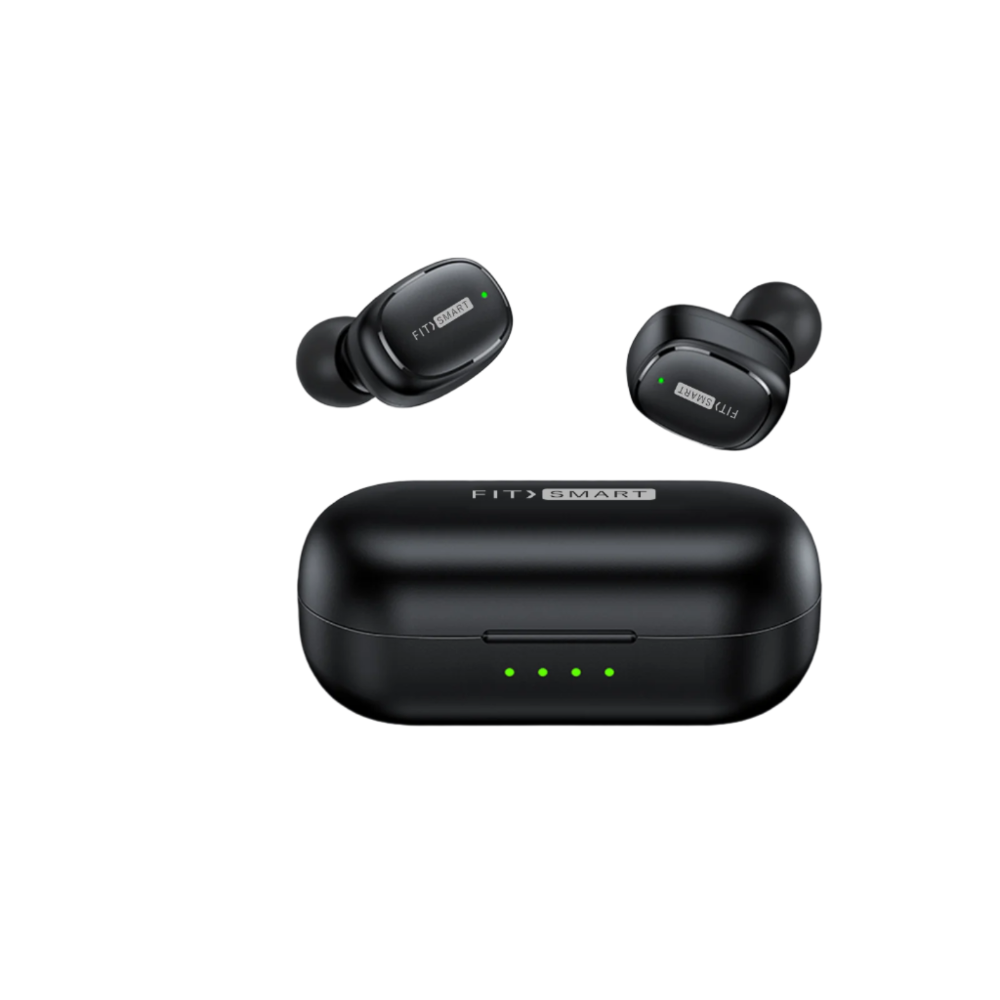 Fitsmart Wireless In Ear With Charging Case Black Portable Audio Electronics Earbuds