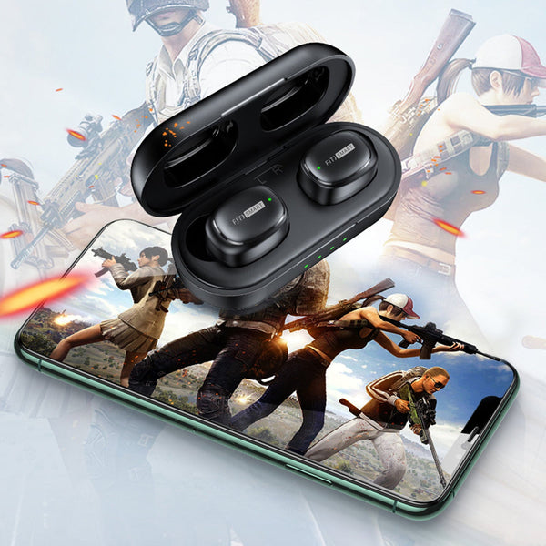 Fitsmart Wireless In Ear With Charging Case Black Portable Audio Electronics Earbuds
