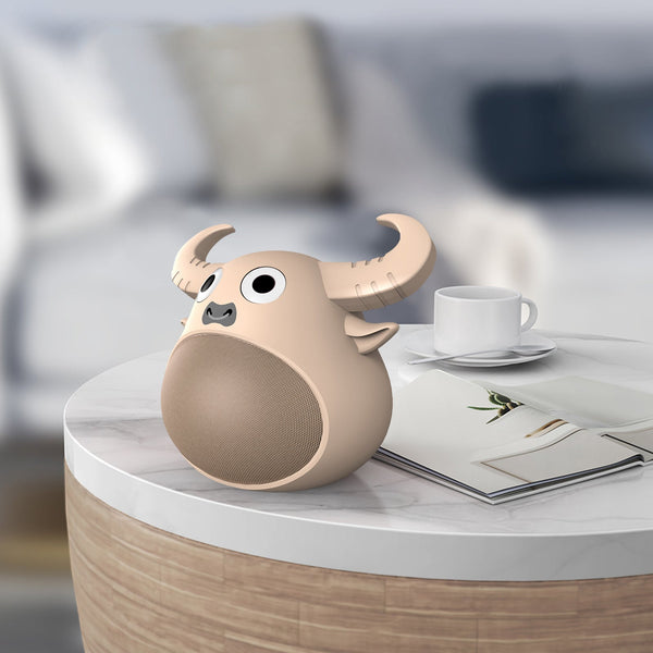 Fitsmart Bluetooth Animal Face Speaker Portable Wireless Stereo Sound Khaki Audio Docks & Mini Speakers