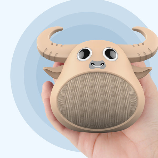 Fitsmart Bluetooth Animal Face Speaker Portable Wireless Stereo Sound Khaki Audio Docks & Mini Speakers