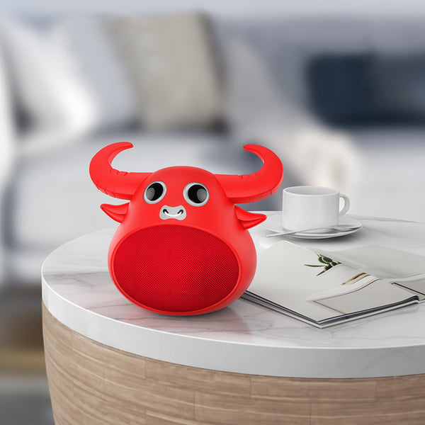 Fitsmart Bluetooth Animal Face Speaker Portable Wireless Stereo Sound Red Audio Docks & Mini Speakers