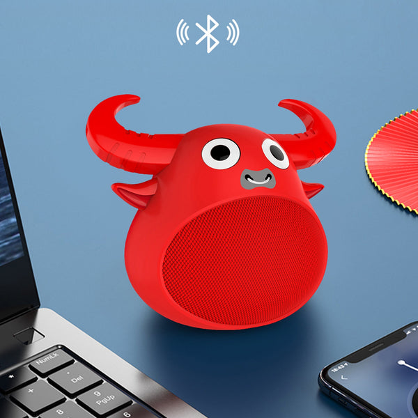 Fitsmart Bluetooth Animal Face Speaker Portable Wireless Stereo Sound Red Audio Docks & Mini Speakers