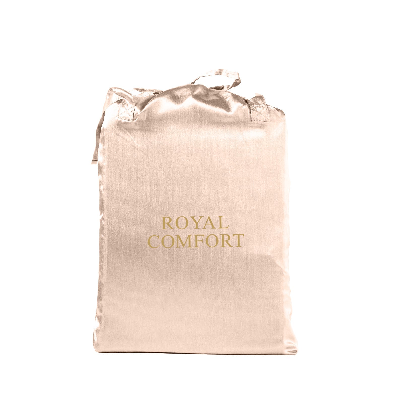 Royal Comfort Satin Sheet Set 3 Piece Fitted Pillowcase Soft King Champagne Pink Pillow Cases