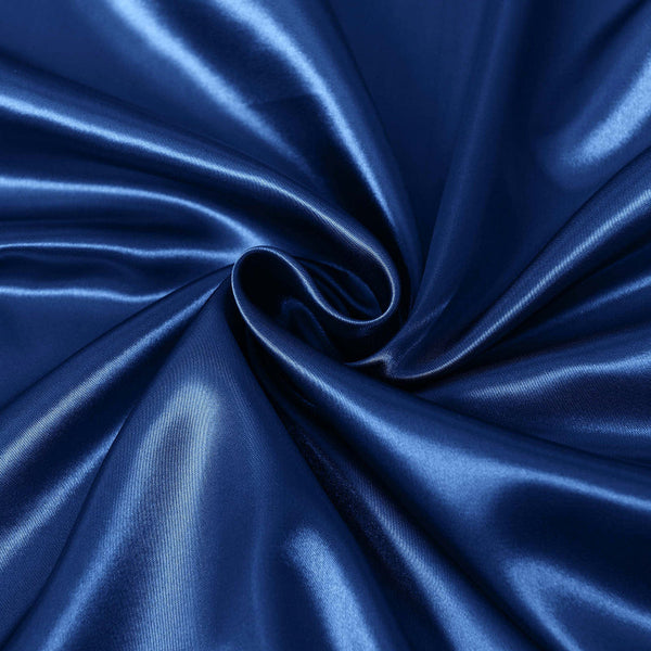 Royal Comfort Satin Sheet Set 3 Piece Fitted Pillowcase Soft King Navy Blue Pillow Cases