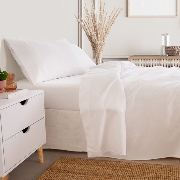 Royal Comfort 3000 Thread Count Bamboo Cooling Sheet Set King White Sheets