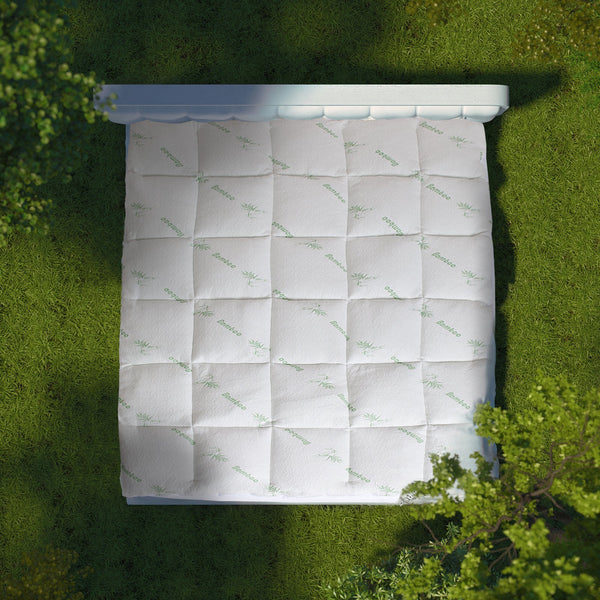 Royal Comfort 1000Gsm Luxury Bamboo Covered Mattress Topper Ball Fibre Gusset Single White Mattress Toppers & Protectors