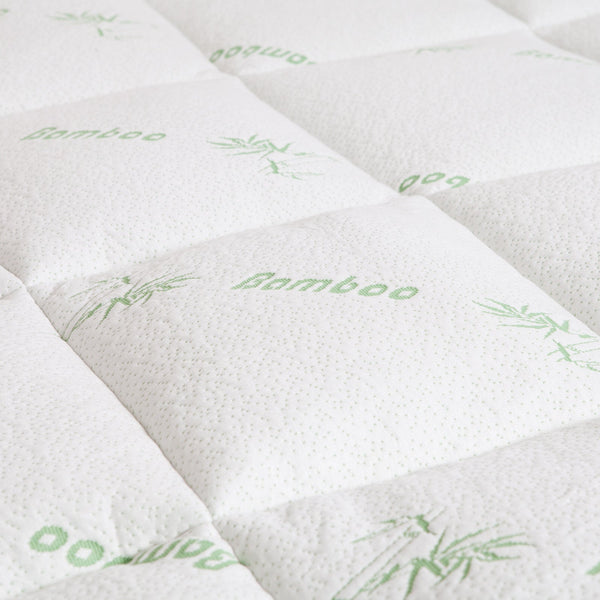 Royal Comfort 1000Gsm Luxury Bamboo Covered Mattress Topper Ball Fibre Gusset Single White Mattress Toppers & Protectors