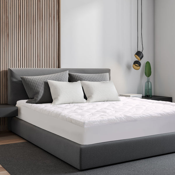 Royal Comfort 1200Gsm Deluxe 7 Zone Mattress Topper Luxury Gusset Breathable King White Mattress Toppers & Protectors