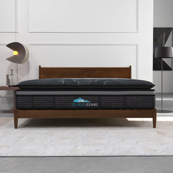 Cloud Zone Double Layer Euro Top Pocket Spring Mattress Plush Medium Firm 34Cm Single Mattress Toppers & Protectors