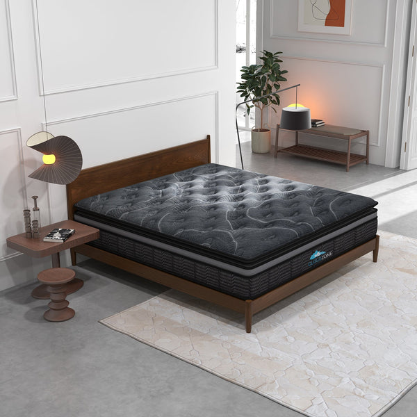 Cloud Zone Double Layer Euro Top Pocket Spring Mattress Plush Medium Firm 34Cm Single Mattress Toppers & Protectors