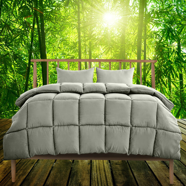 Royal Comfort 350Gsm Charcoal Bamboo Quilt Luxury Bedding Duvet All Seasons Queen Sheets