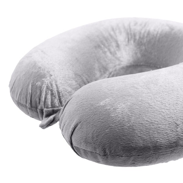 Milano Decor Memory Foam Travel Neck Pillow With Clip Cushion Support Soft Grey Pillows