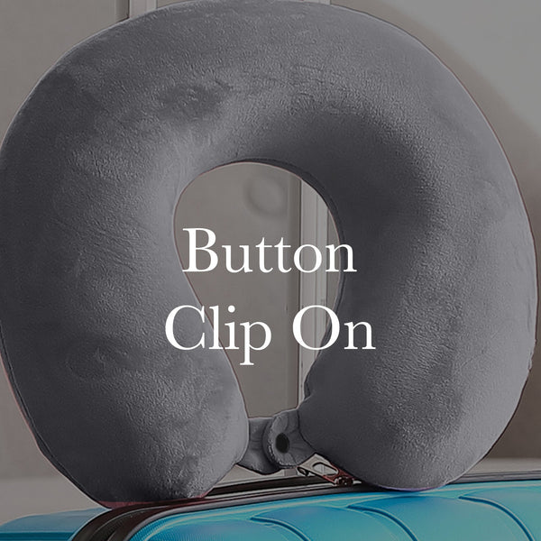Milano Decor Memory Foam Travel Neck Pillow With Clip Cushion Support Soft Grey Pillows