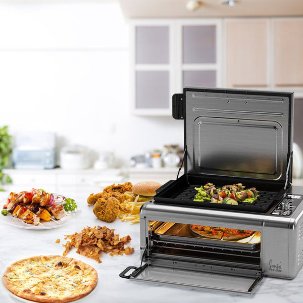 Kitchen Couture 9 In 1 Sensei Xl Flip Air Fryer Oven Grill Stainless Steel Air Fryers