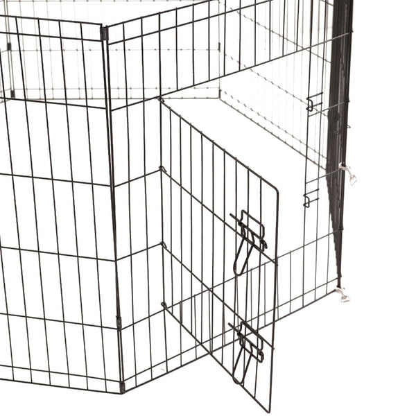 4Paws 8 Panel Playpen Puppy Exercise Fence Cage Enclosure Pets Black All Sizes 30" Fences & Pens