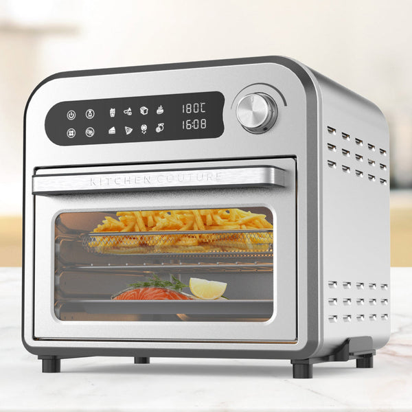 Kitchen Couture 10 Litre Compact Air Fryer Oven Oil Free Cooking Silver Air Fryer Accessories