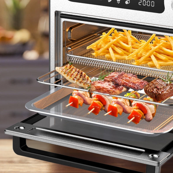 Kitchen Couture 10 Litre Compact Air Fryer Oven Oil Free Cooking Silver Air Fryer Accessories