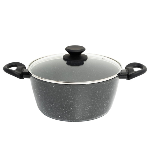 Stone Chef Forged Casserole With Lid Cookware Kitchen Black 24Cm Other Cookware