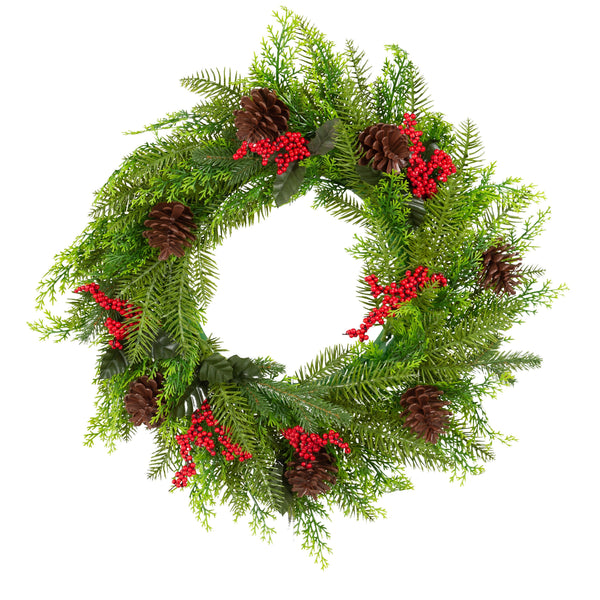 Santa's Helper Pine Cone Christmas Wreath Decor Xmas 50Cm Seasonal Decorations