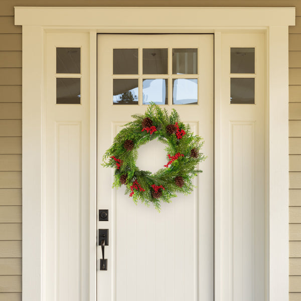 Santa's Helper Pine Cone Christmas Wreath Decor Xmas 50Cm Seasonal Decorations