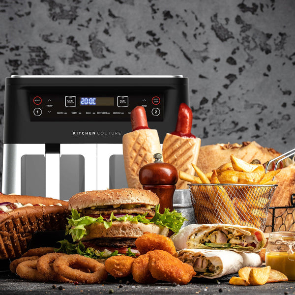 Kitchen Couture Dual View 2 X 5 Litre (10 Litre) Air Fryer Stainless Steel Air Fryer Accessories