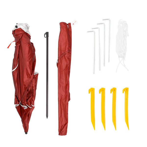 Havana Outdoors Beach Umbrella 2.4M Garden Portable Shade Shelter Red Patio Umbrellas