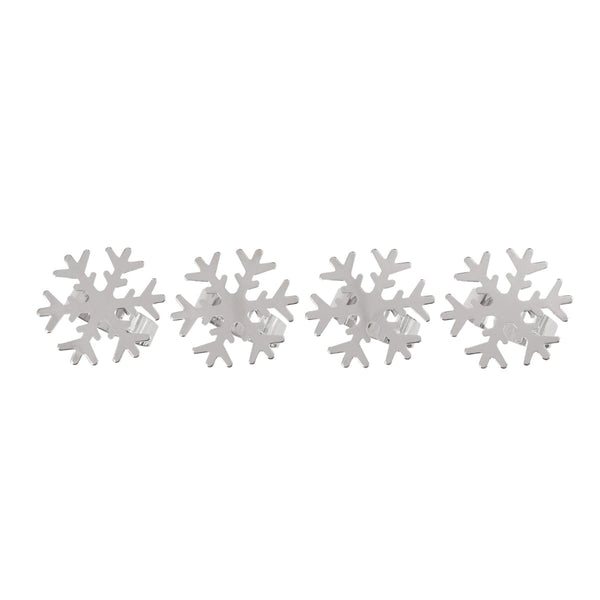 Bread And Butter Napkin Rings Snow Flake Colour Silver 4 Pack Napkin Rings & Holders