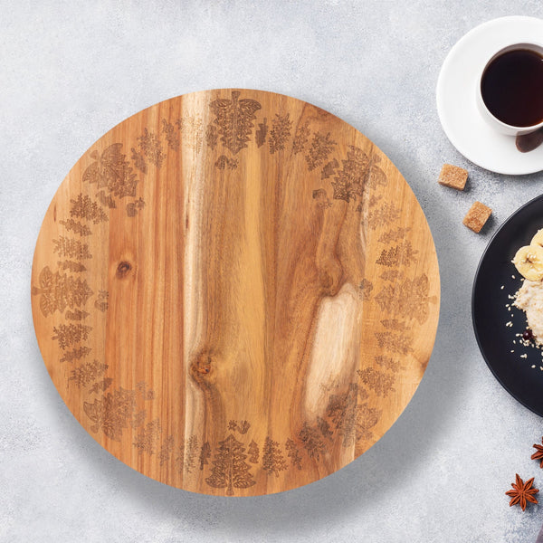 Bread And Butter 18 Inch Wooden Lazy Susan Tray Trees Trays