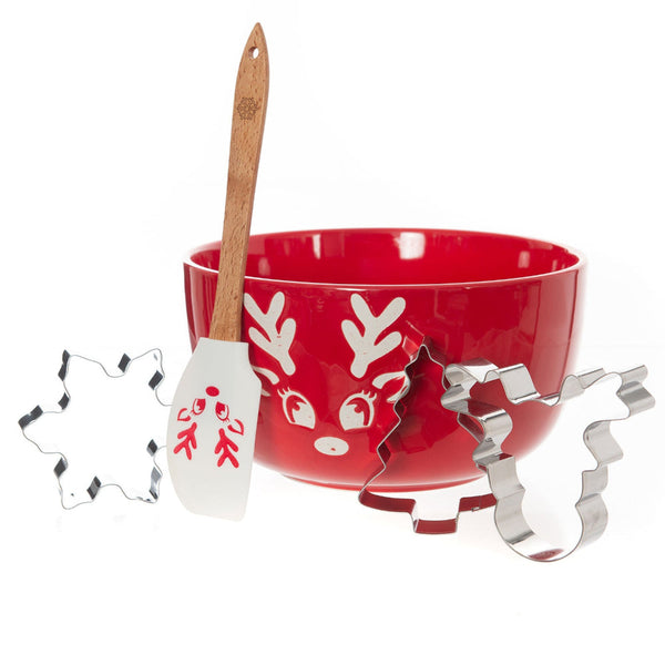 Bread And Butter Electroplate Icy Reindeer Mini Mix Bowl Set Bowls