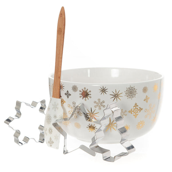 Bread And Butter Electroplate Snowflake Mini Mix Bowl Set Gold Bowls