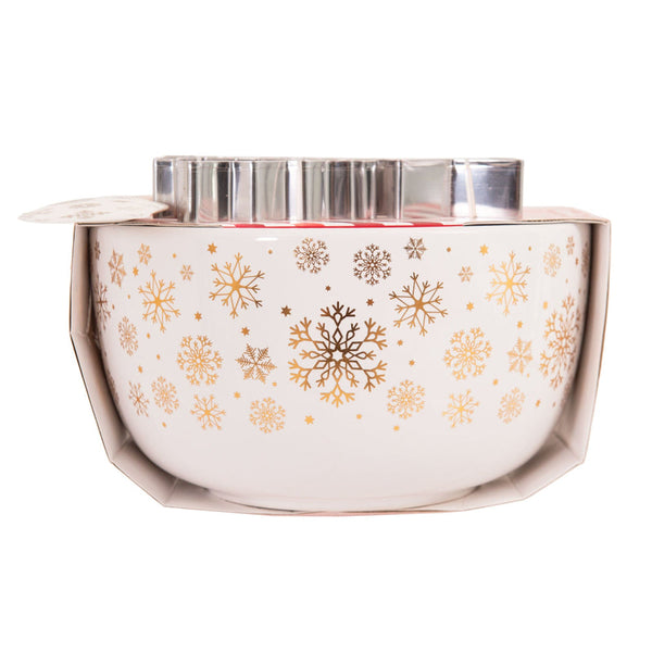 Bread And Butter Electroplate Snowflake Mini Mix Bowl Set Gold Bowls