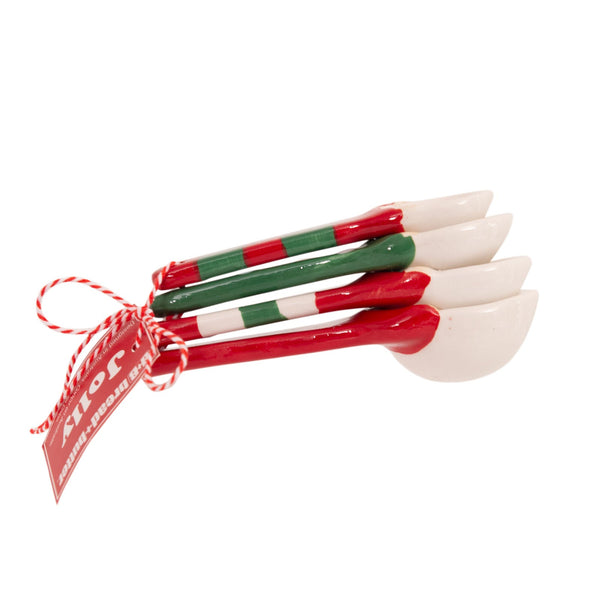 Bread And Butter Gnome Measuring Spoons 4 Pack Green/ Red/ White Measuring Cups Jugs & Spoons