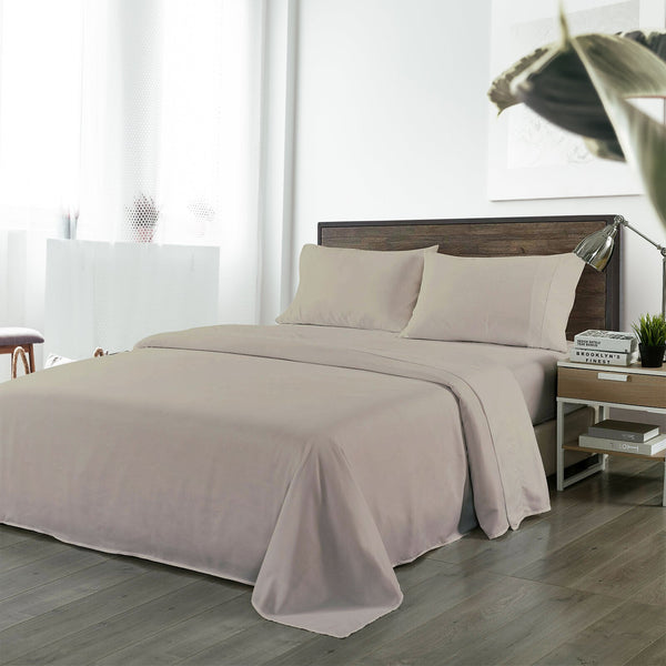 Royal Comfort Bamboo Blended Sheet & Pillowcases Set 1000Tc Ultra Soft Bedding Double Warm Grey Double Bed Comforters