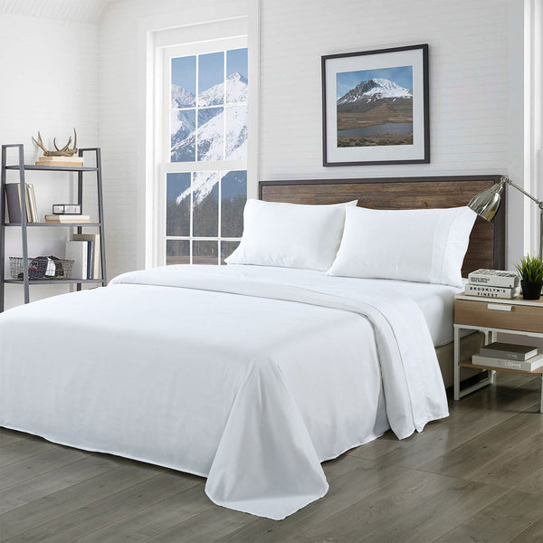 Royal Comfort Bamboo Blended Sheet & Pillowcases Set 1000Tc Ultra Soft Bedding Queen White Other Bedding