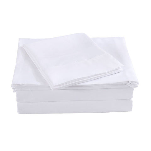 Royal Comfort Bamboo Blended Sheet & Pillowcases Set 1000Tc Ultra Soft Bedding King White Sheets
