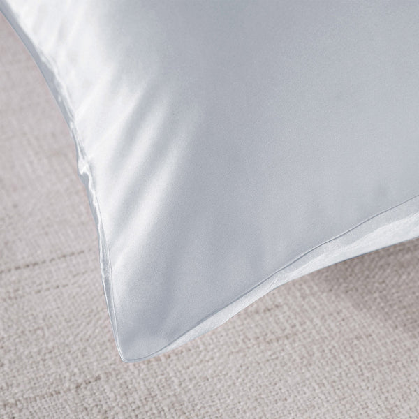 Royal Comfort Mulberry Soft Silk Hypoallergenic Pillowcase Twin Pack 51 X 76Cm Silver Pillow Cases