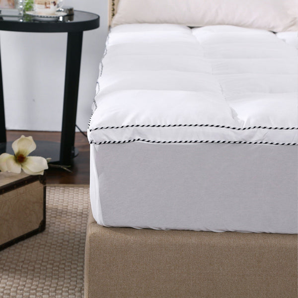 Royal Comfort 1000Gsm Luxury Bamboo Fabric Gusset Mattress Pad Topper Cover Queen White Mattress Toppers & Protectors