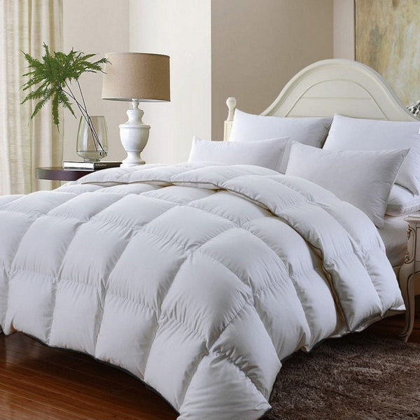 Royal Comfort 350Gsm Luxury Soft Bamboo All Seasons Quilt Duvet Single White Single Bed Quilts