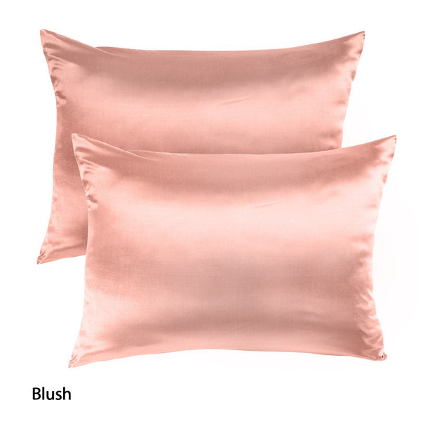 Royal Comfort Mulberry Soft Silk Hypoallergenic Pillowcase Twin Pack 51 X 76Cm Blush Pillow Cases
