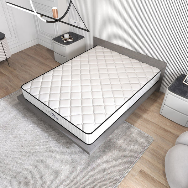 Comforpedic Mattress 5 Zone Medium Support Foam Bonnell Spring 21Cm Double White Black Mattresses