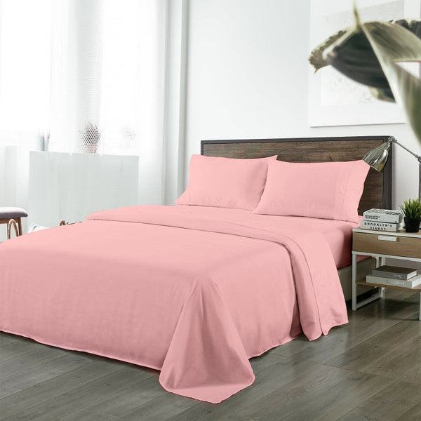 Royal Comfort Bamboo Blended Sheet & Pillowcases Set 1000Tc Ultra Soft Bedding King Blush Sheets