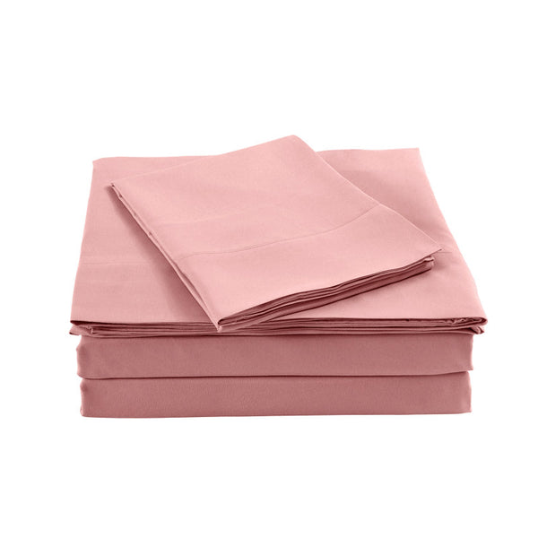 Royal Comfort Bamboo Blended Sheet & Pillowcases Set 1000Tc Ultra Soft Bedding King Blush Sheets