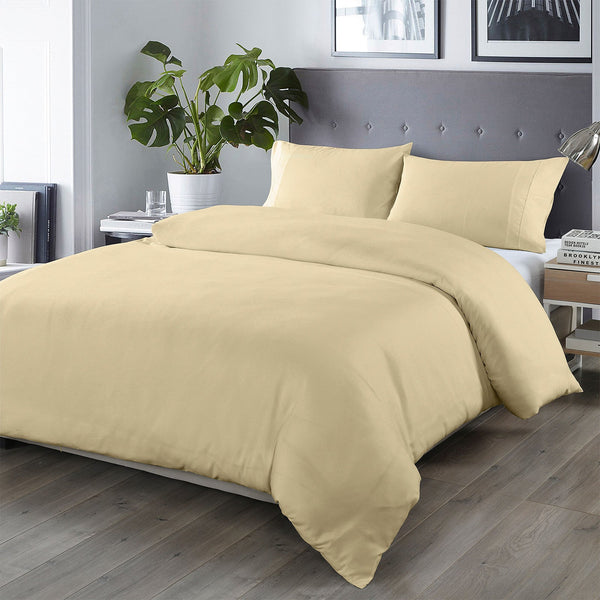 Royal Comfort Bamboo Blended Quilt Cover Set 1000Tc Ultra Soft Luxury Bedding Double Ivory Quilt Covers
