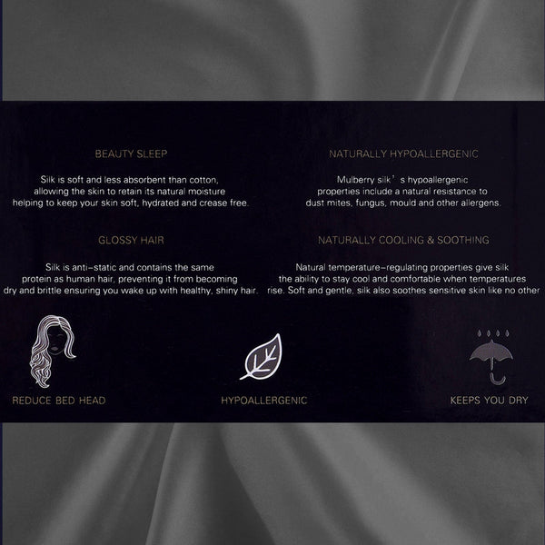 Royal Comfort Pure Silk Pillow Case 100% Mulberry Hypoallergenic Pillowcase Charcoal Pillow Cases