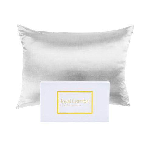 Royal Comfort Pure Silk Pillow Case 100% Mulberry Hypoallergenic Pillowcase Silver Pillow Cases