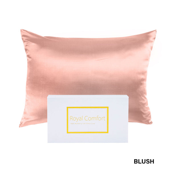 Royal Comfort Pure Silk Pillow Case 100% Mulberry Hypoallergenic Pillowcase Blush Quilt Covers