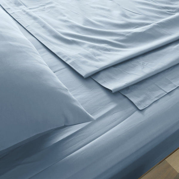 Royal Comfort 1000Tc Hotel Grade Bamboo Cotton Sheets Pillowcases Set Ultrasoft Queen Blue Fog Other Bedding